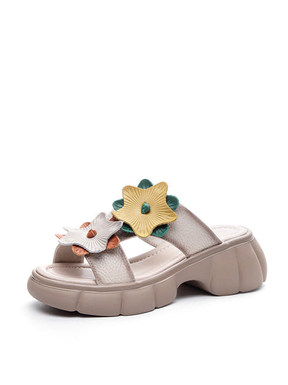 Summer Leather Spliced Star Platform Sandal Ty1033