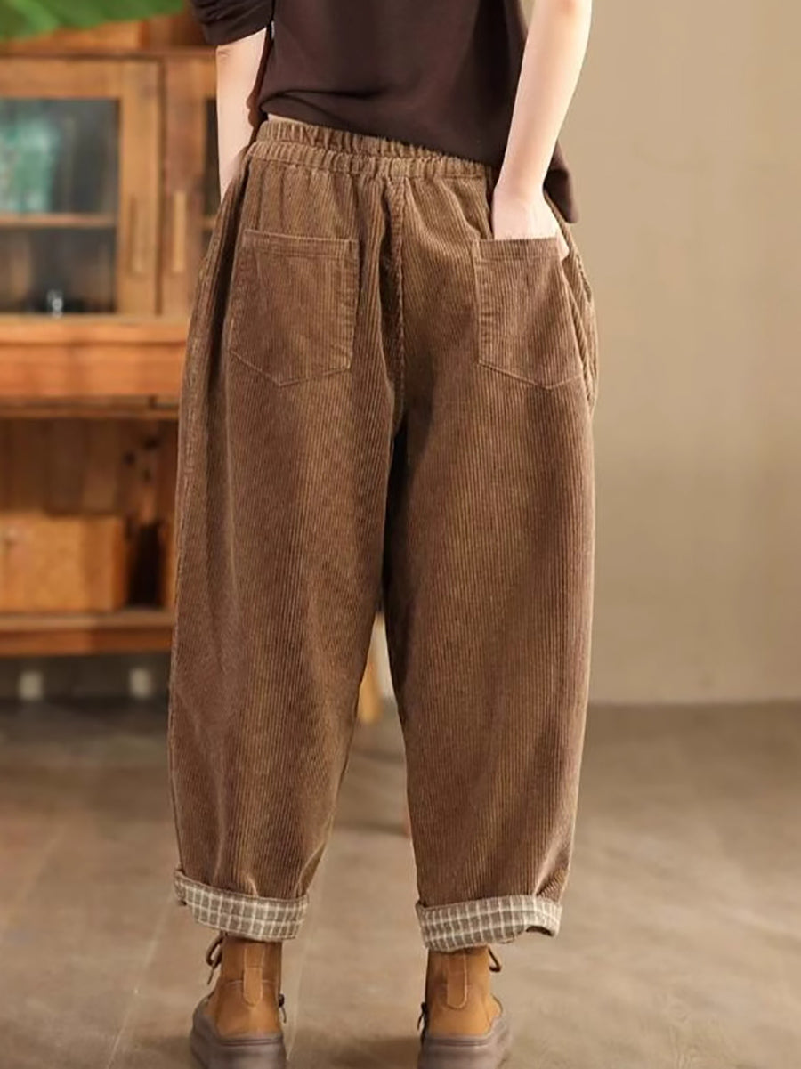 Autumn Corduroy Harem Pants Qu026