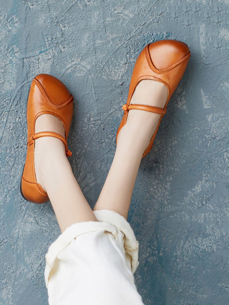 Summer Leather Spliced Soft Shoes Zz1038