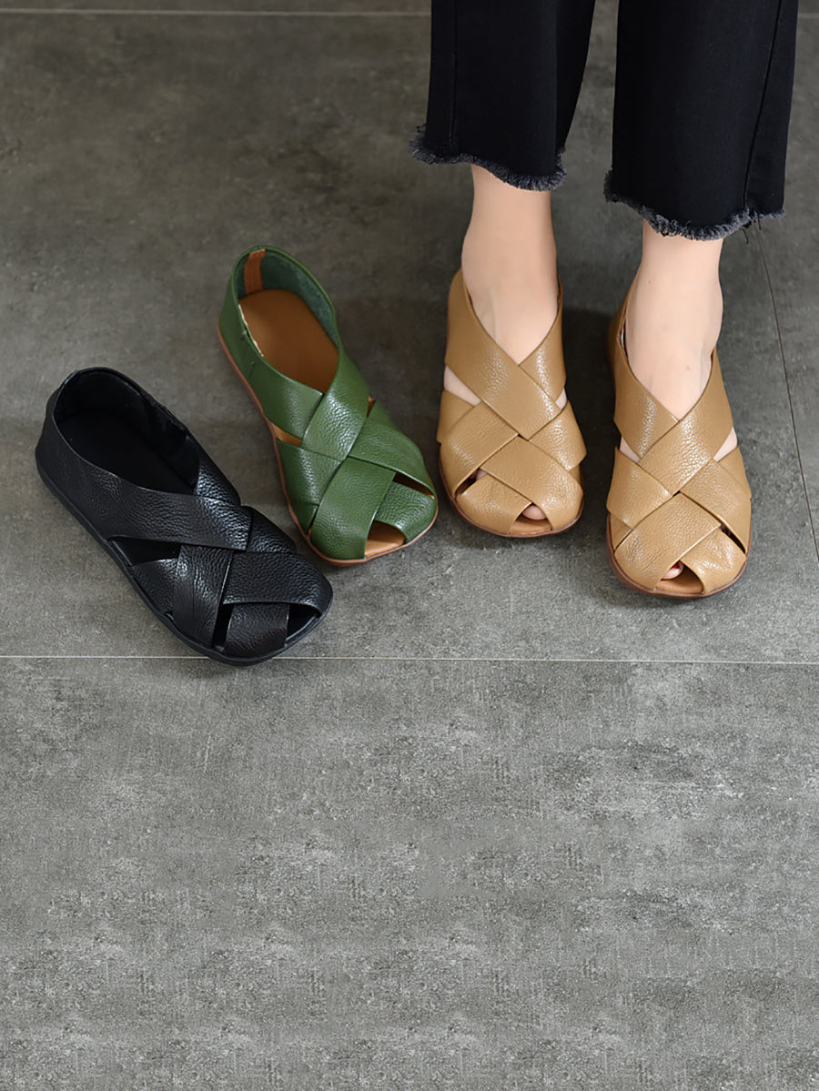 Summer Soft Leather Flat Sandal We1009