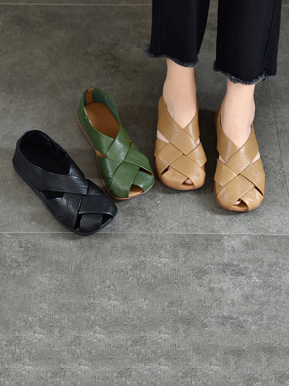 Summer Soft Leather Flat Sandal We1009
