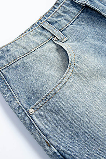 Inverted Wide Leg Denim Shorts
