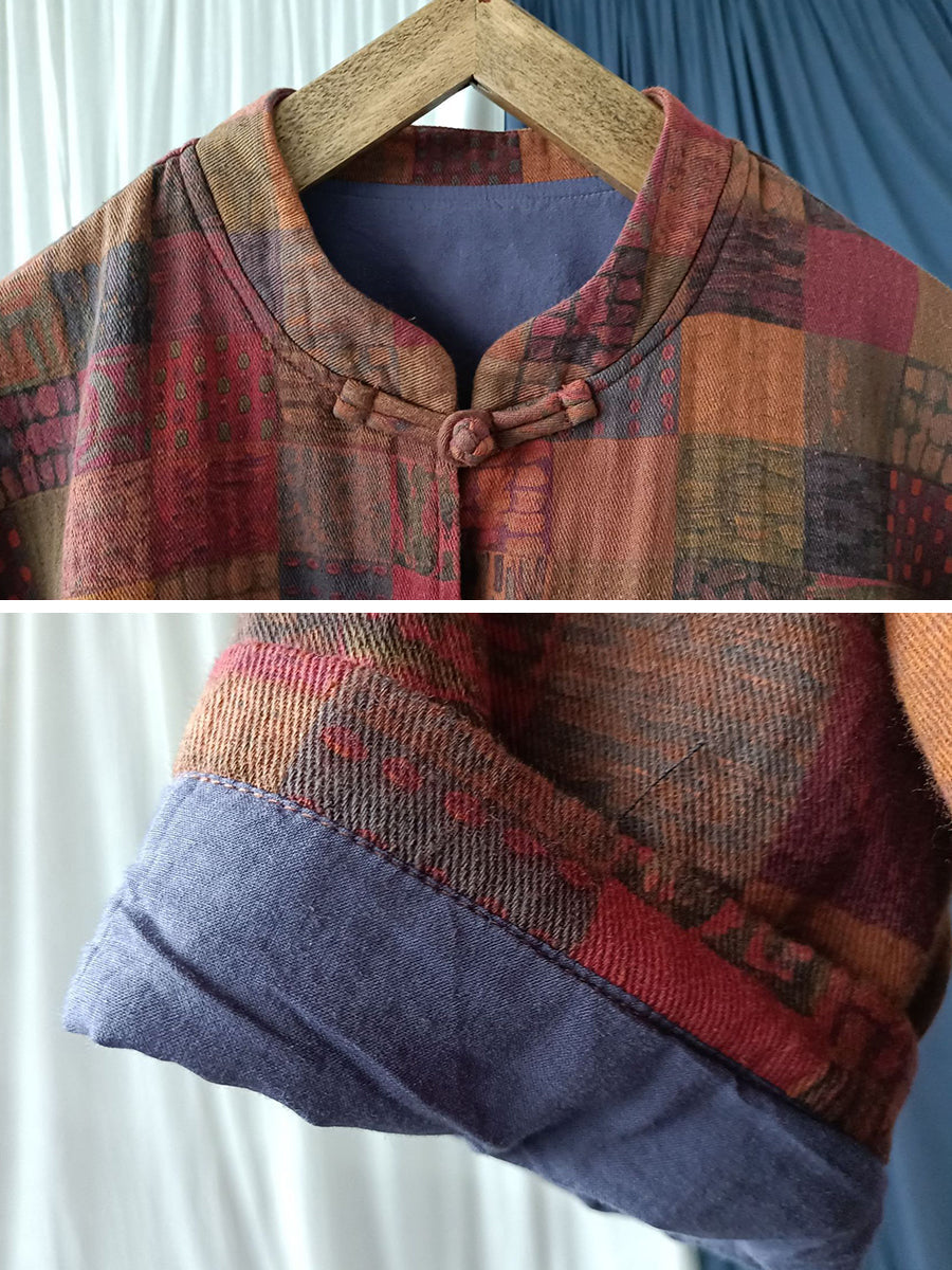 Spring Plaid Cotton Shirt Coat Rr001
