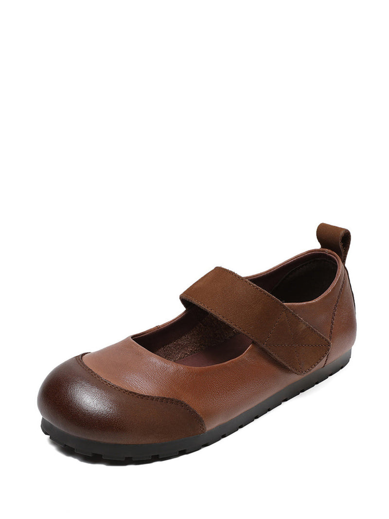 Summer Soft Leather Flat Shoes Qw1020