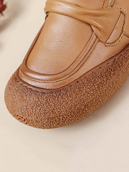 Summer Soft Leather Flat Shoes At1056