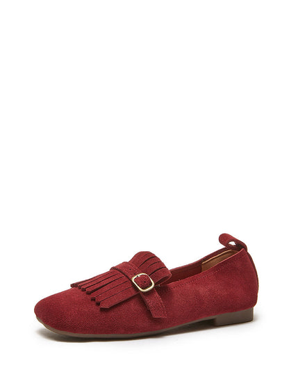 Summer Suede Leather Tassel Shoes Io1028