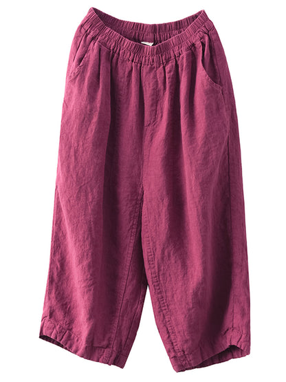 Summer Retro Linen Loose Harem Pants Fd009