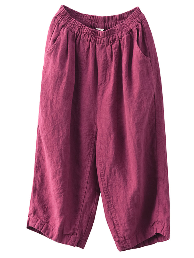 Summer Retro Linen Loose Harem Pants Fd009