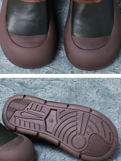 Autumn Stylish Genuine Leather Platform Shoes At1069