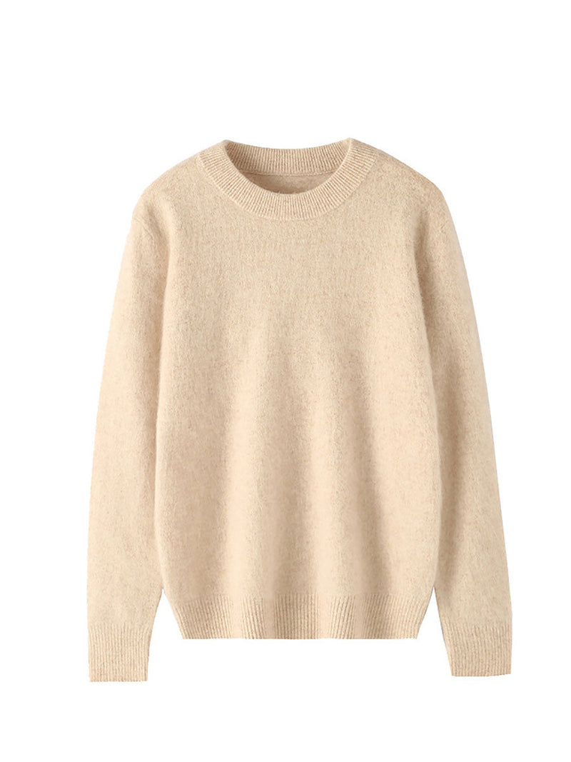 Autumn O-neck Soft 100%wool Sweater Qu030