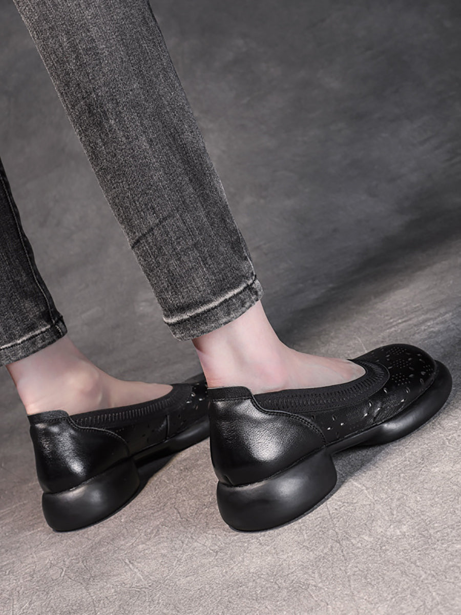 Summer Genuine Leather Low Heel Shoes Ii1024
