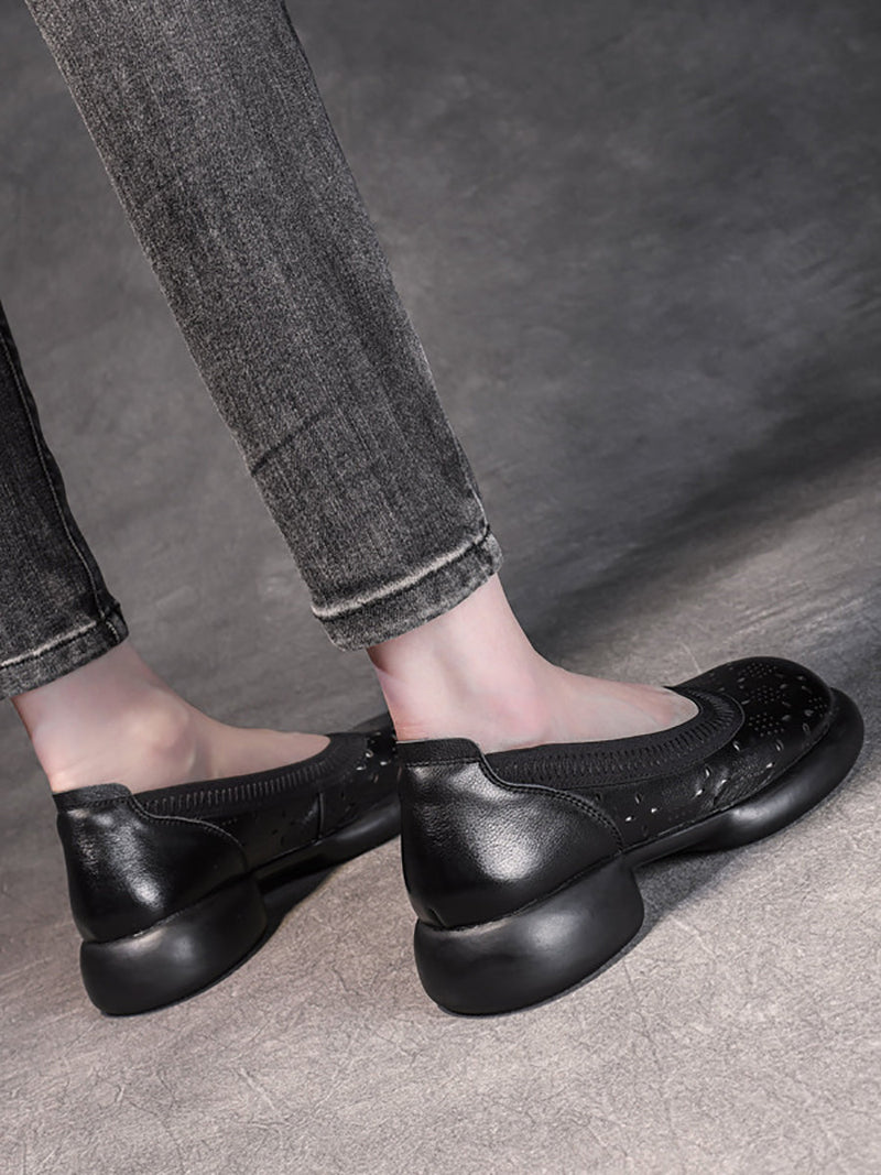 Summer Genuine Leather Low Heel Shoes Ii1024