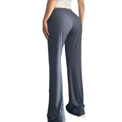 Low Waist Zipper Fitness Pants Draped Wide Leg Pants Home Sports Drag Pants