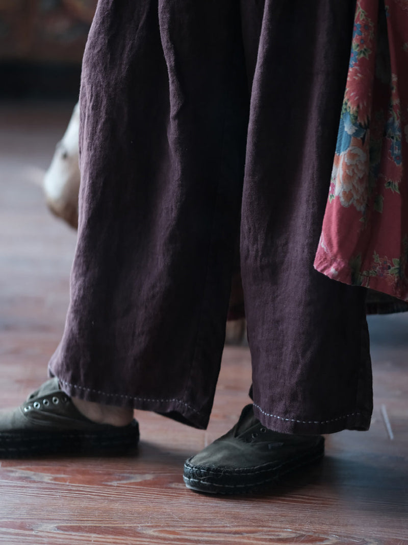 Summer Retro Linen Wide-leg Pants Xx1054