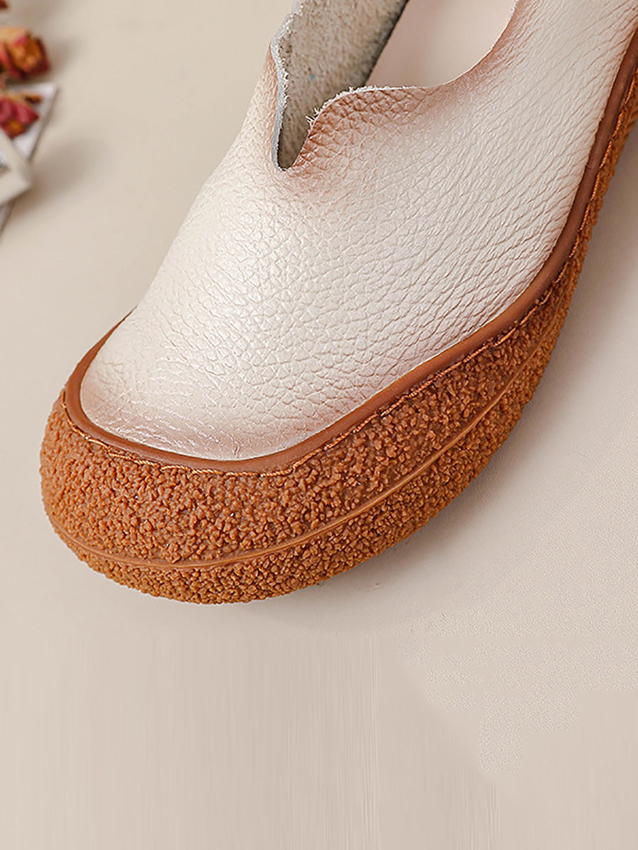 Summer Soft Genuine Leather Flat Shoes Cx042