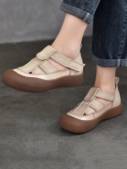 Summer Leather Flat Shoes Aa1049