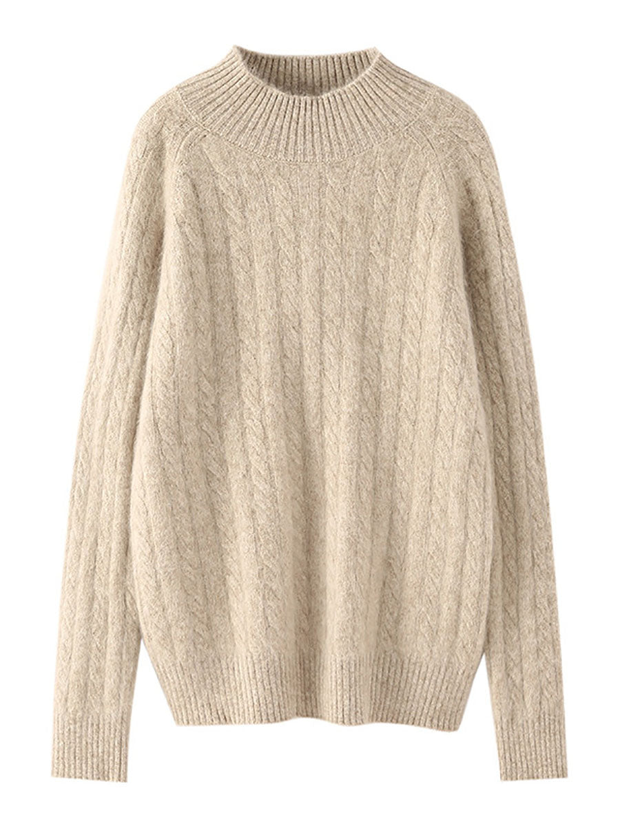 Autumn Half-turtleneck 100%wool Trist Sweater Ba1065