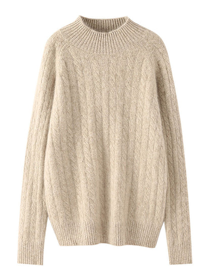 Autumn Half-turtleneck 100%wool Trist Sweater Ba1065