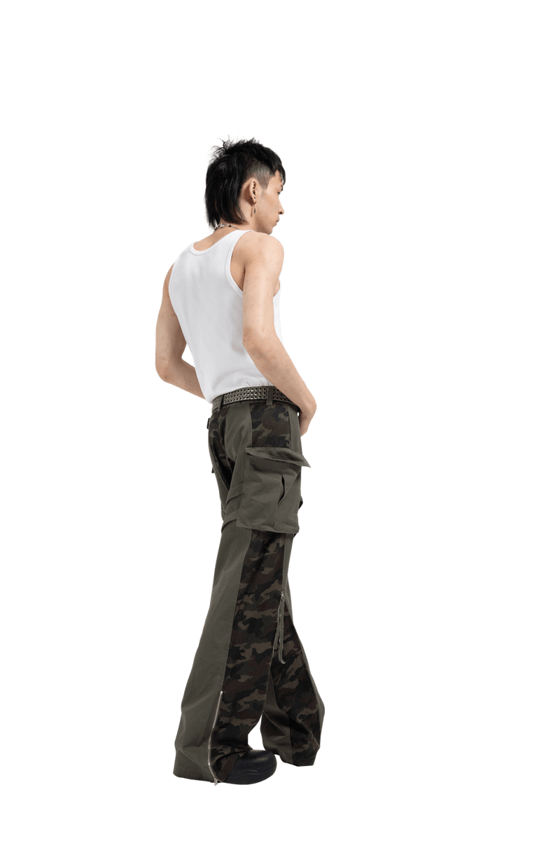 Spliced Tactical Camo Cargo Pants