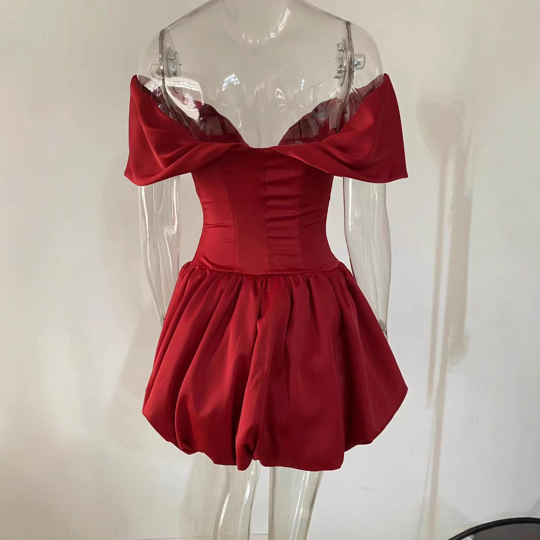 V-neck Fishbone Bodycon Mini Dress Party Outfit