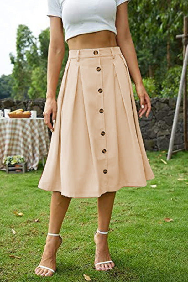 Skirt Shaped Waist Button Princess Dress Skirt