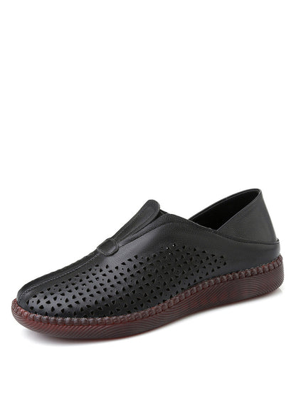 Summer Leather Cutout Flat Shoes Hh048