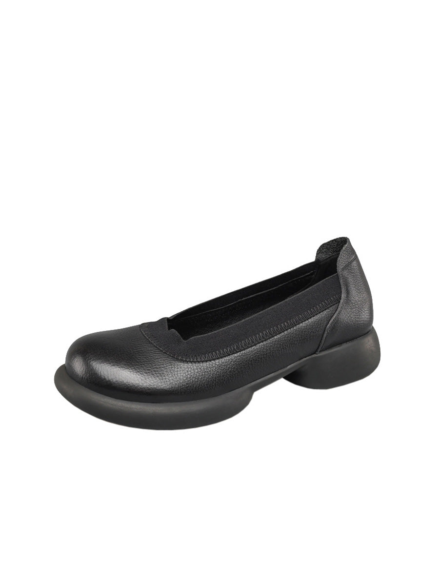 Summer Genuine Leather Low Heel Shoes Fd016