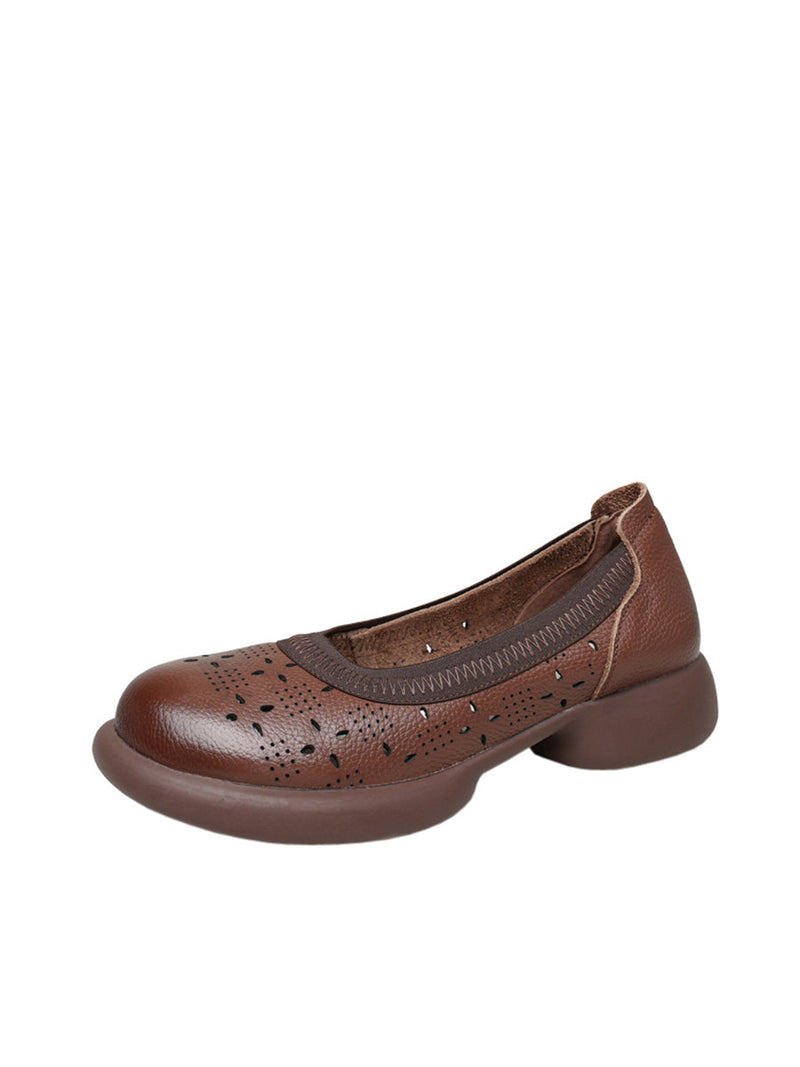 Summer Genuine Leather Low Heel Shoes Ii1024