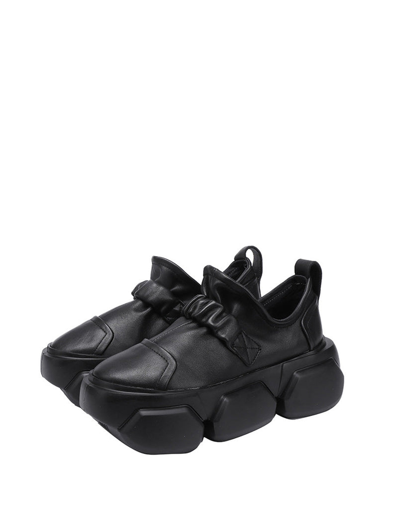 Autumn Stylish Soft Leather Platform Shoes Ah1001