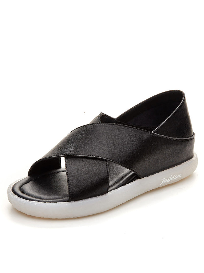 Summer Leather Low Heel Sandals Zz1001