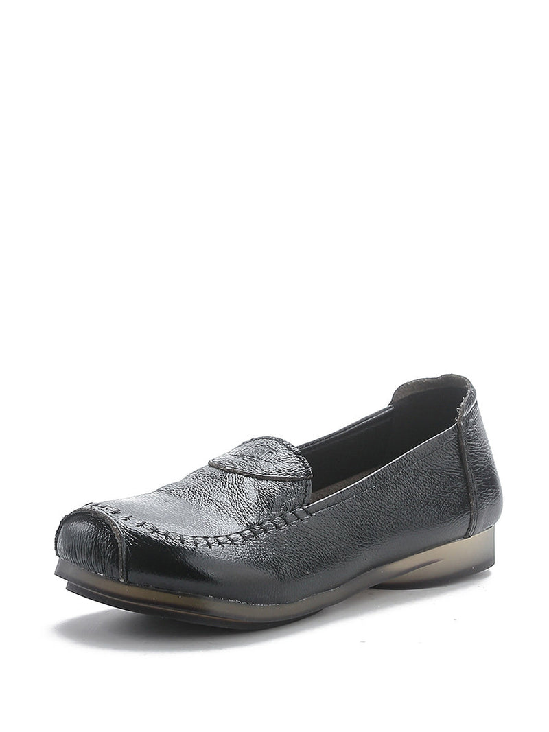 Summer Soft Leather Stitching Flat Shoes Pp1031
