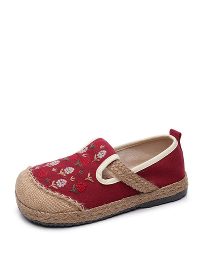 Summer Artsy Embroidery Linen Cotton Shoes Bn1034