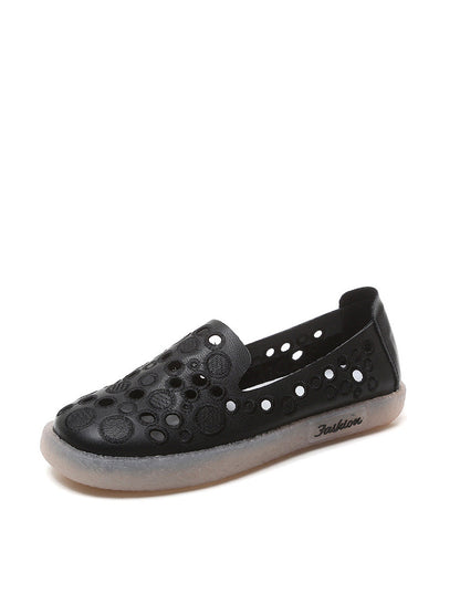 Summer Leather Embroidery Cutout Shoes Cc049