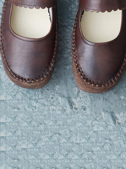 Summer Leather Velcro Flat Shoes Zz1040