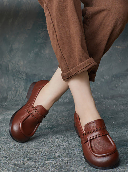 Genuine Leather Low Heel Shoes Ba1055