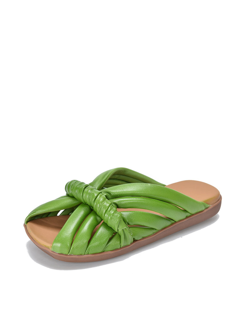Summer Leahter Weave Flat Slippers Bn1013
