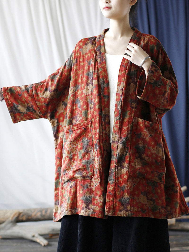 V-neck Pocket Cardigan Coat Rr019