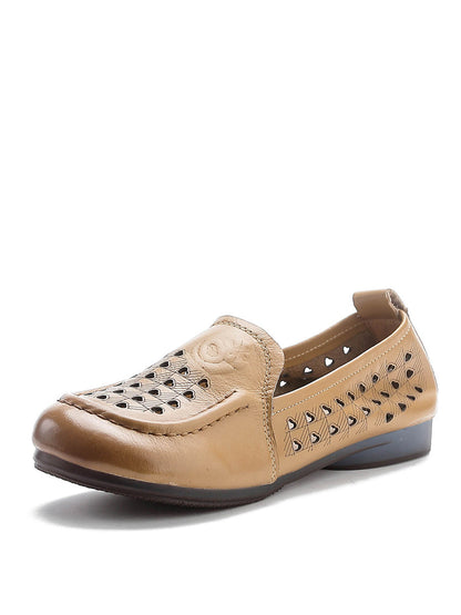 Summer Cutout Genuine Leather Shoes Oo1020