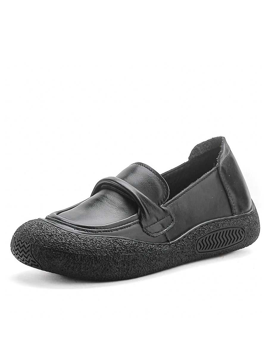 Summer Soft Leather Flat Shoes At1056