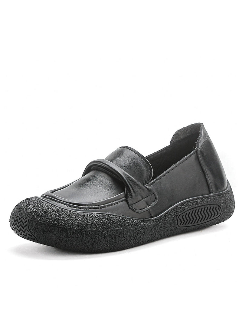 Summer Soft Leather Flat Shoes At1056