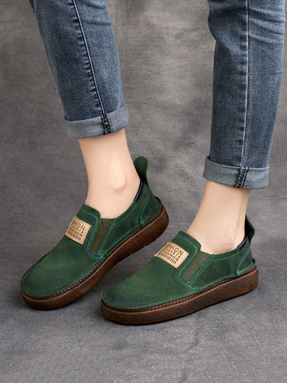 Summer Suded Leather Flat Shoes Zz1039