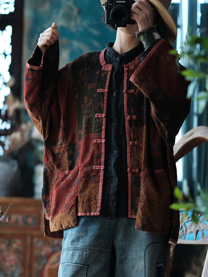 Spring Spliced Button Up Shirt Coat Pa1034