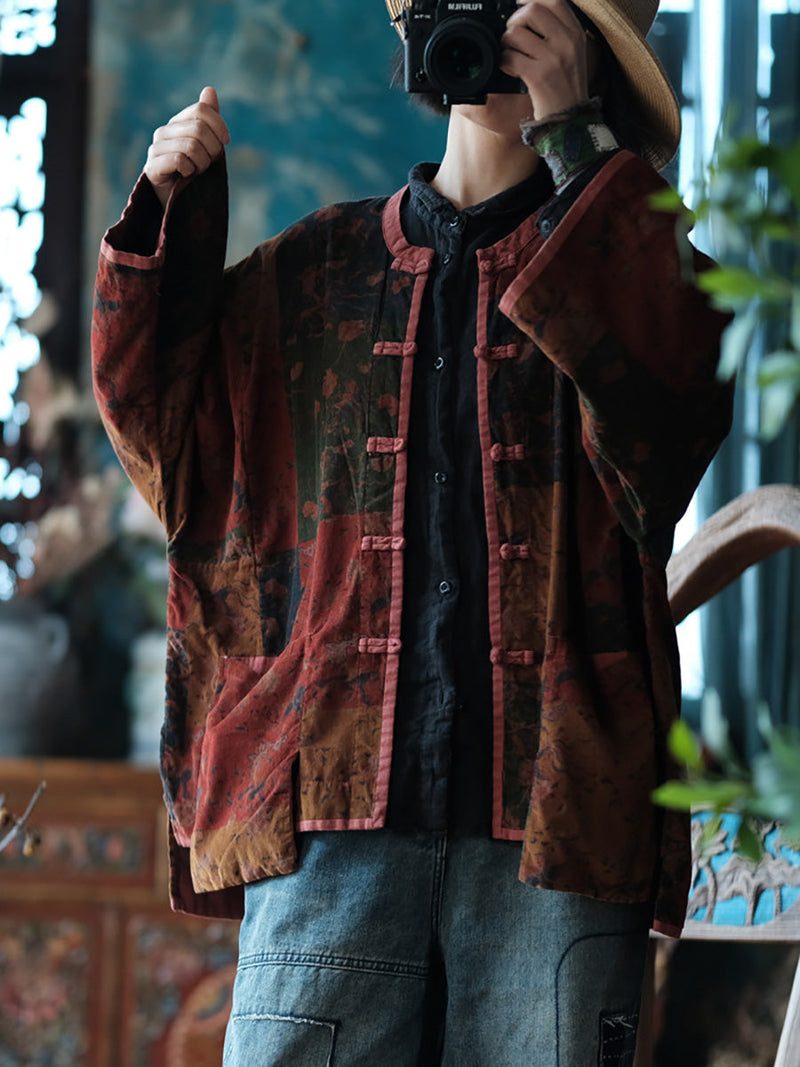 Spring Spliced Button Up Shirt Coat Pa1034