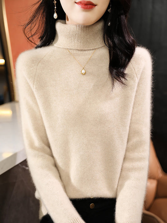 Autumn Knit 100%wool Turtleneck Sweater Qm031