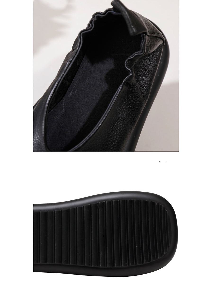 Summer Genuine Leather Flat Shoes Qw1042
