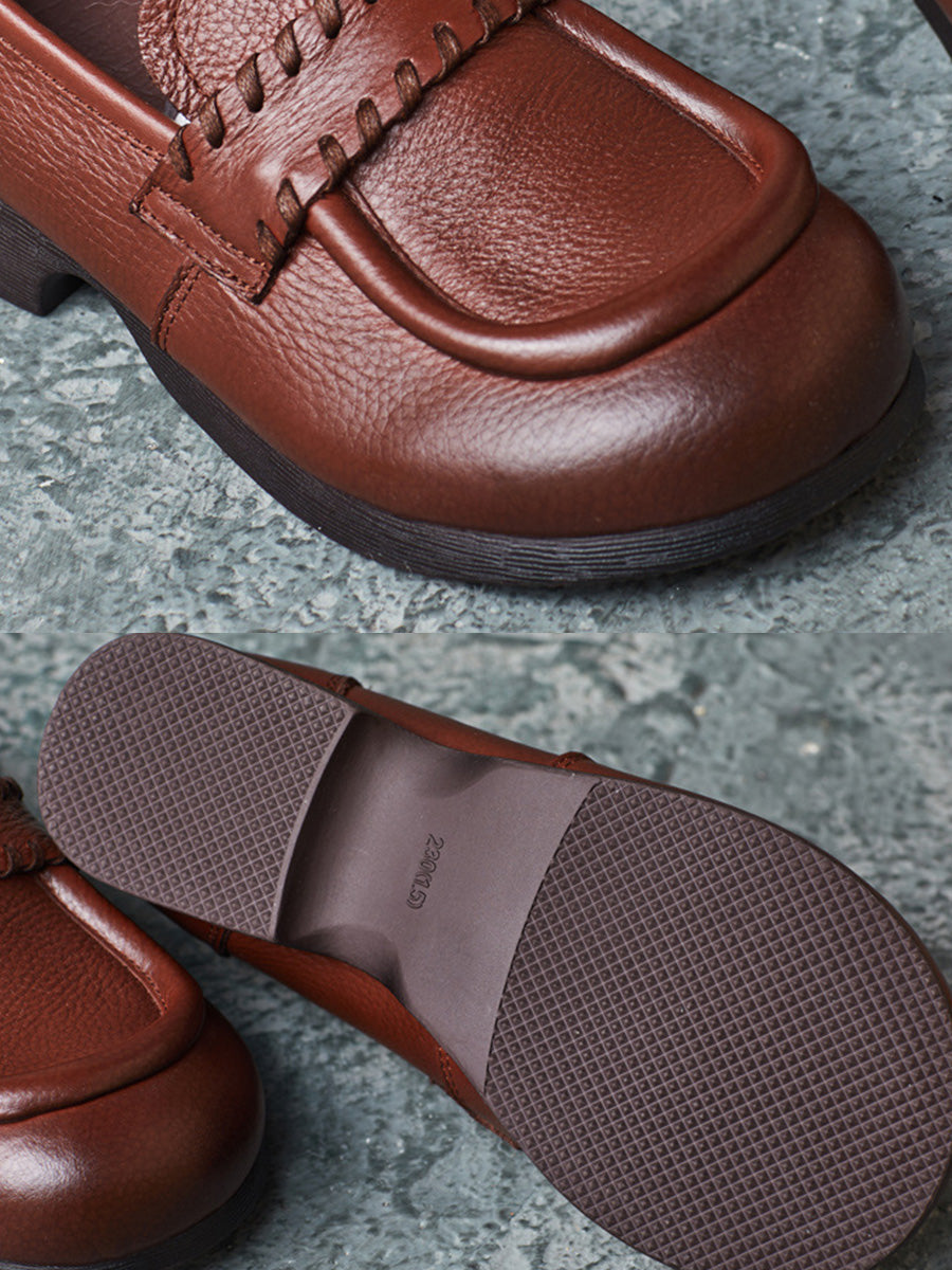 Genuine Leather Low Heel Shoes Ba1055