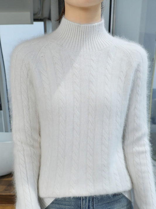 Autumn Half-turtleneck 100%wool Trist Sweater Ba1065