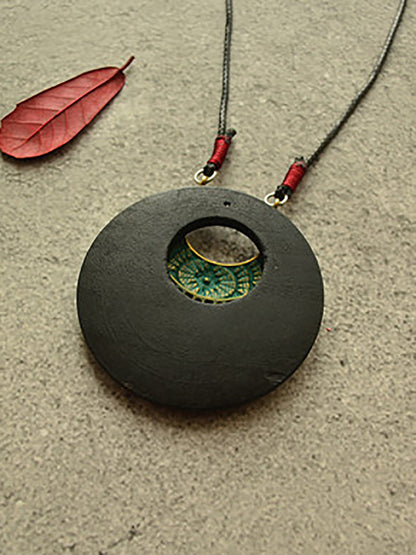 Alloy Tassel Wooden Sweater Necklace Kl1040