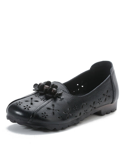 Summer Leather Flower Cutout Shoes Fg1026