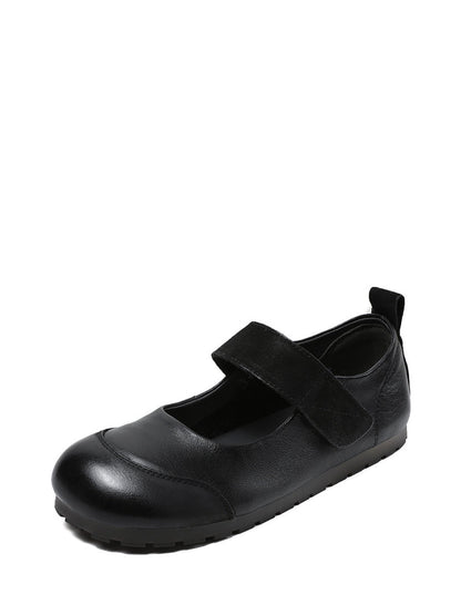 Summer Soft Leather Flat Shoes Qw1020